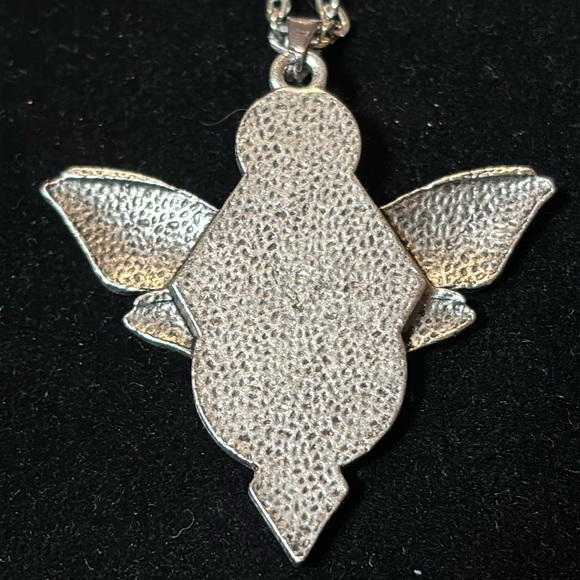 Silver tone death head moth necklace - Picture 2 of 4